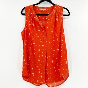 NWT Danielrainn Women's Red Floral Sleeveless Blouse Top Size M‎